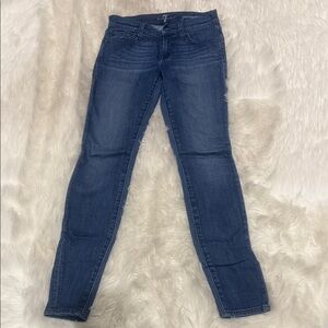 7 For All Mankind Deep Blue Skinny Jeans